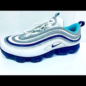 Nike Air Vapormax 97 in White/Aqua/Purple, size 11